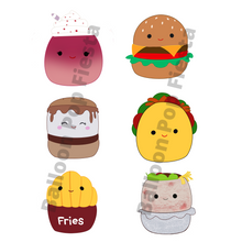 Load image into Gallery viewer, Squishmallows Sticker Sheet (Food)
